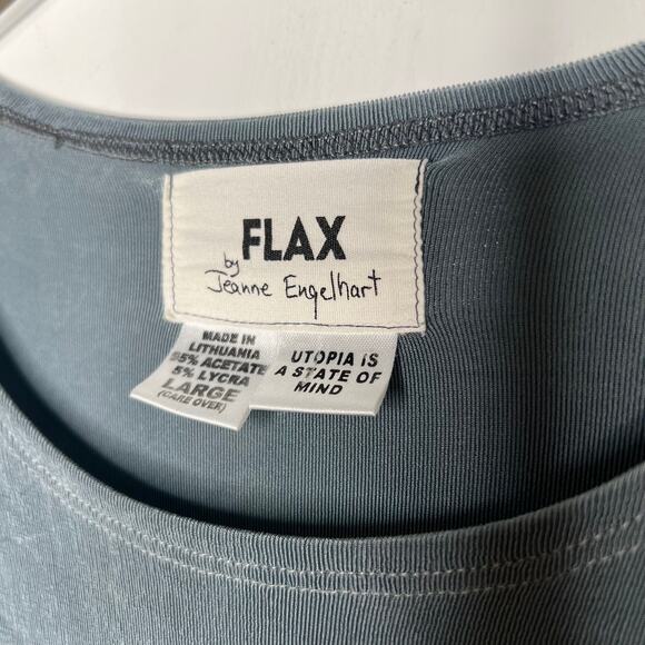 FLAX by Jeanne Engelhart Long Sleeve Slinky Shirt Size Large - Picture 4 of 6